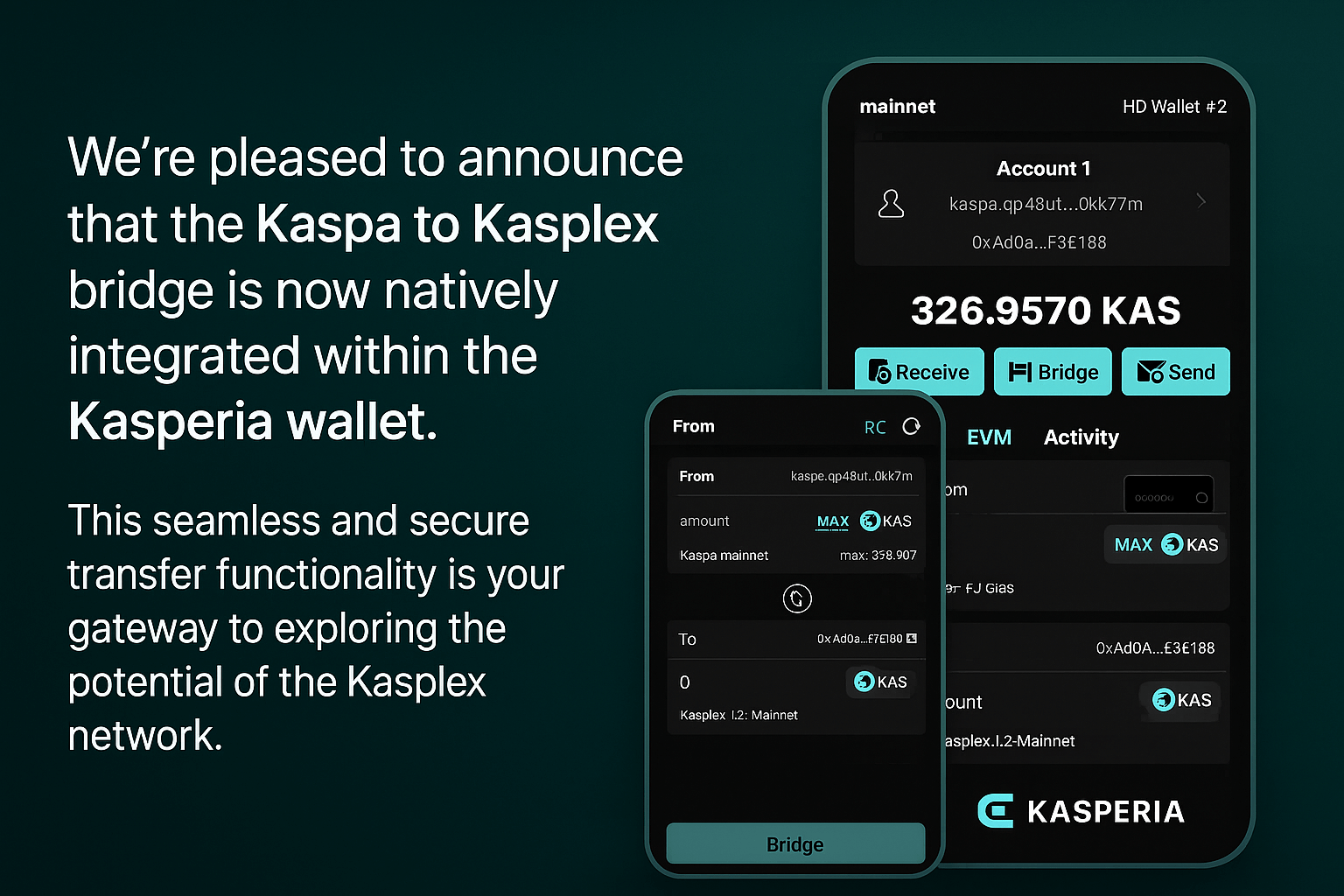 Kasperia Wallet & Bridge Preview